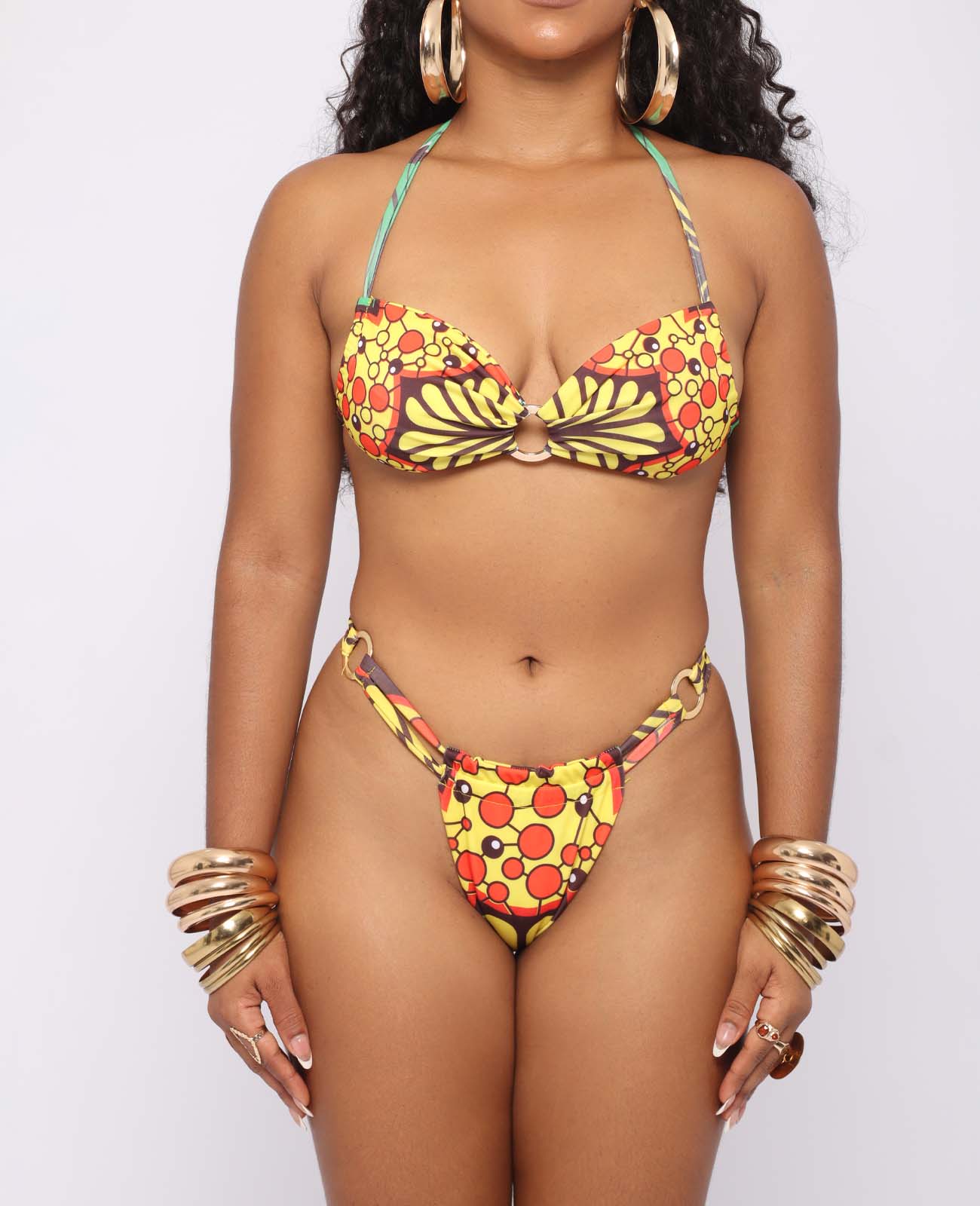 Aisha Amarillo - Vestido de dos piezas Afrochic - Imagen 4